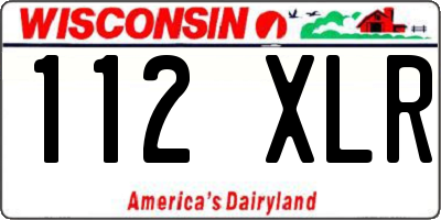 WI license plate 112XLR