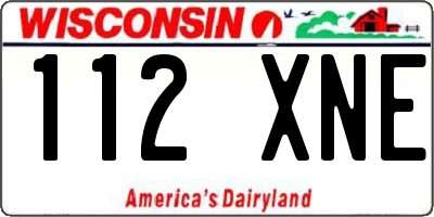 WI license plate 112XNE
