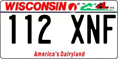 WI license plate 112XNF