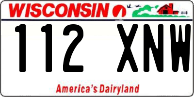 WI license plate 112XNW