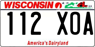 WI license plate 112XOA