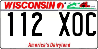 WI license plate 112XOC