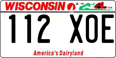 WI license plate 112XOE