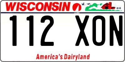WI license plate 112XON