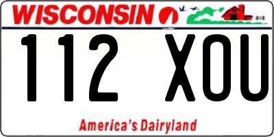 WI license plate 112XOU