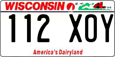 WI license plate 112XOY