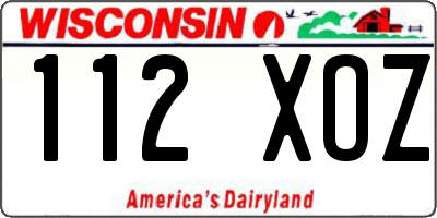 WI license plate 112XOZ