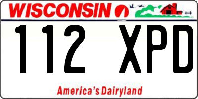 WI license plate 112XPD