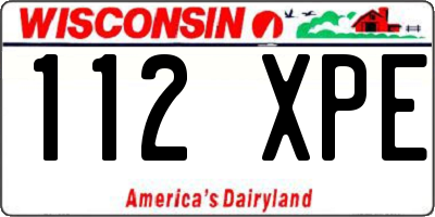 WI license plate 112XPE