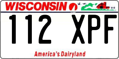 WI license plate 112XPF