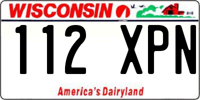 WI license plate 112XPN