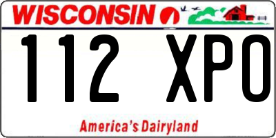 WI license plate 112XPO