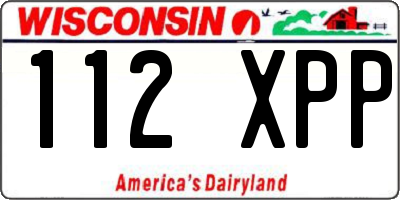 WI license plate 112XPP
