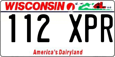 WI license plate 112XPR