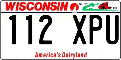 WI license plate 112XPU