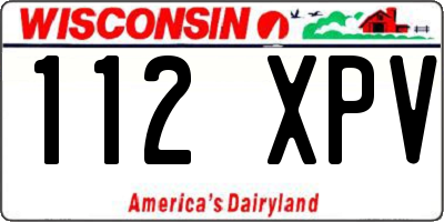 WI license plate 112XPV