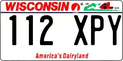 WI license plate 112XPY