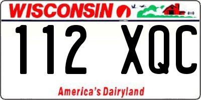 WI license plate 112XQC