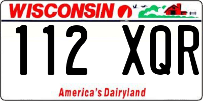 WI license plate 112XQR