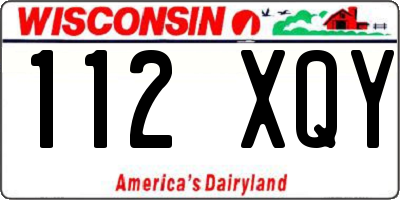 WI license plate 112XQY