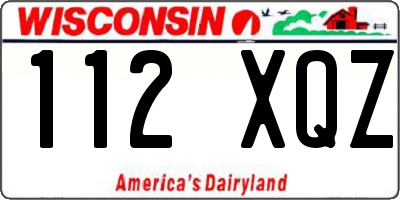 WI license plate 112XQZ