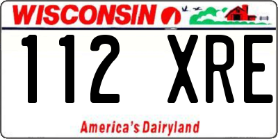 WI license plate 112XRE