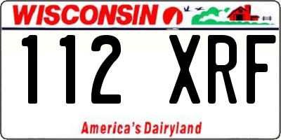 WI license plate 112XRF