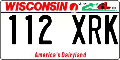 WI license plate 112XRK