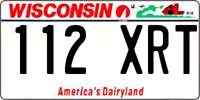 WI license plate 112XRT