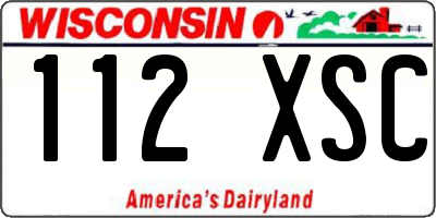 WI license plate 112XSC