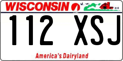 WI license plate 112XSJ