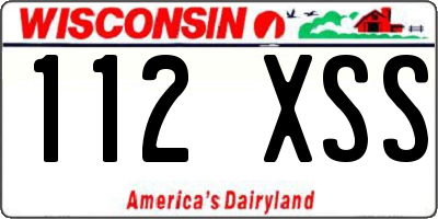 WI license plate 112XSS