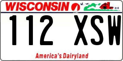 WI license plate 112XSW