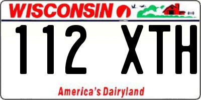 WI license plate 112XTH