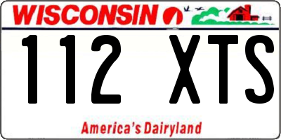 WI license plate 112XTS