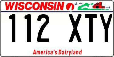 WI license plate 112XTY