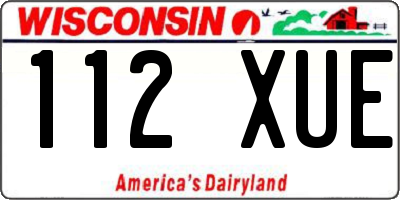 WI license plate 112XUE