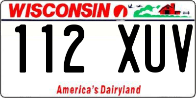 WI license plate 112XUV