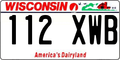 WI license plate 112XWB