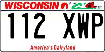 WI license plate 112XWP