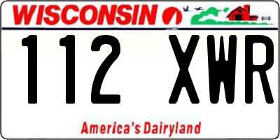 WI license plate 112XWR