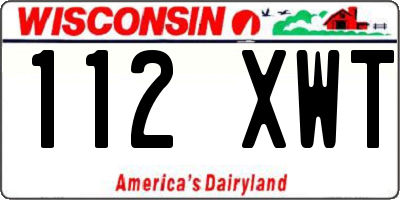 WI license plate 112XWT