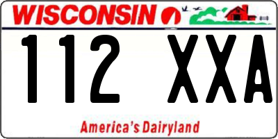 WI license plate 112XXA