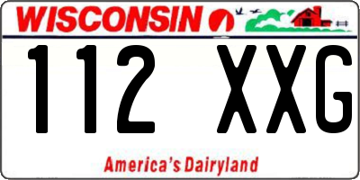 WI license plate 112XXG