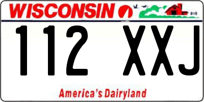 WI license plate 112XXJ