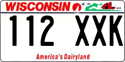 WI license plate 112XXK