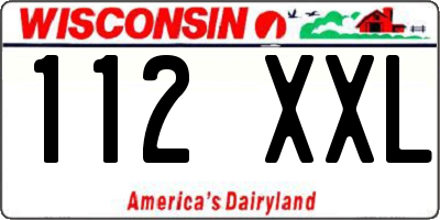 WI license plate 112XXL