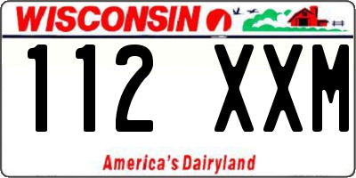 WI license plate 112XXM
