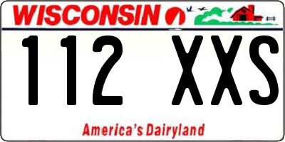 WI license plate 112XXS