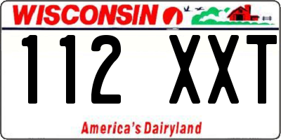 WI license plate 112XXT
